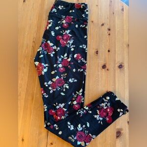 LuLaRoe Floral Black Leggings TC
